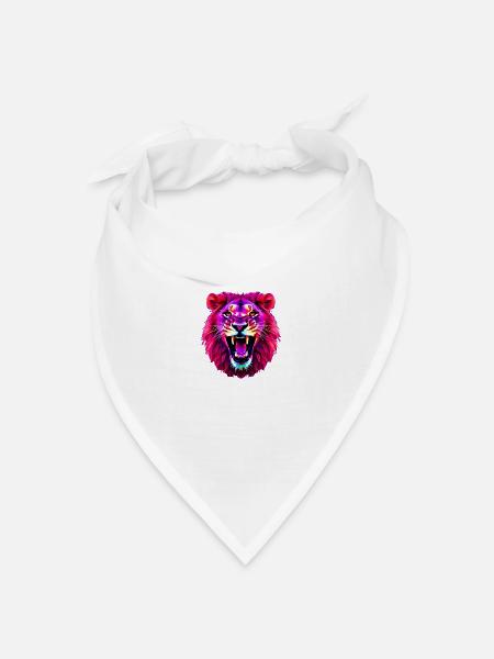 Löwe - Bandana Dreieckstuch - Weiß