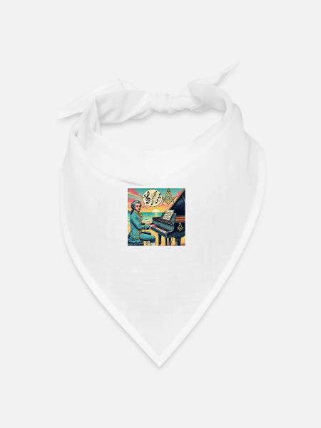 Mozart war Freimaurer - Bandana Dreieckstuch - Weiß