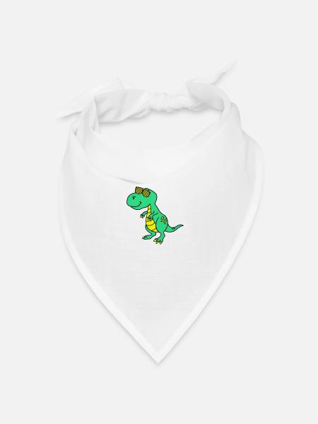 Cool Dinosaurier - Bandana Dreieckstuch - Weiß