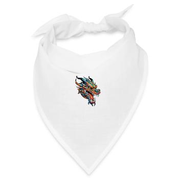 Drachen - Bandana Dreieckstuch - Weiß - Vorne