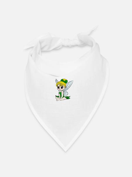 Kleine sitzende Fee - Bandana Dreieckstuch - Weiß