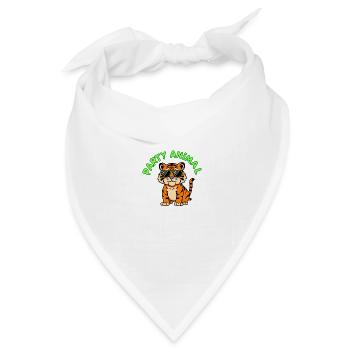 Skurriler Tiger mit Sonnenbrille - Bandana Dreieckstuch - Weiß - Vorne