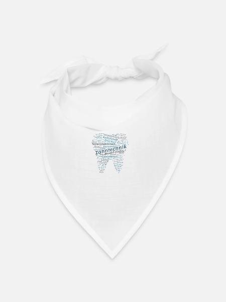 Zahntechnik Wordcloud blau - Bandana Dreieckstuch - Weiß