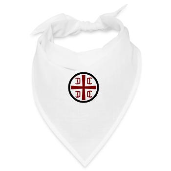 Serbisches Kreuz - Bandana Dreieckstuch - Weiß - Vorne
