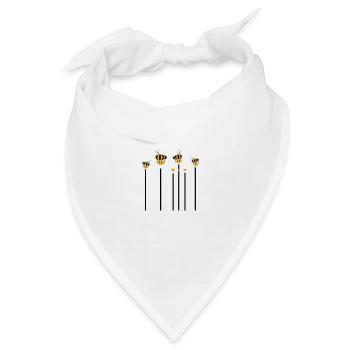 Viele Bienen Hummeln Margerite Blumen Bestäuben - Bandana Dreieckstuch - Weiß - Vorne