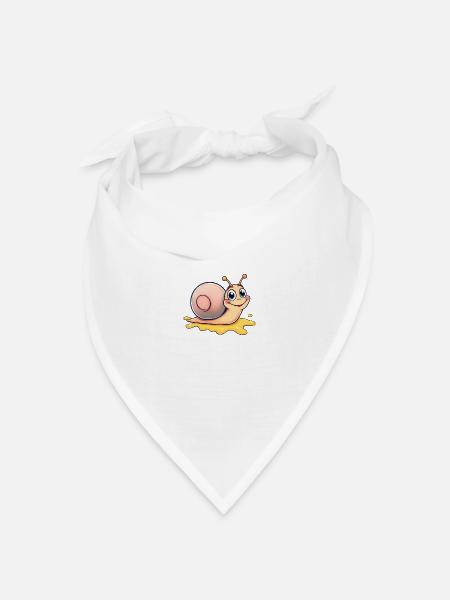 Glückliche Schnecke, die eine bunte Spur hinterlässt - Bandana Dreieckstuch - Weiß