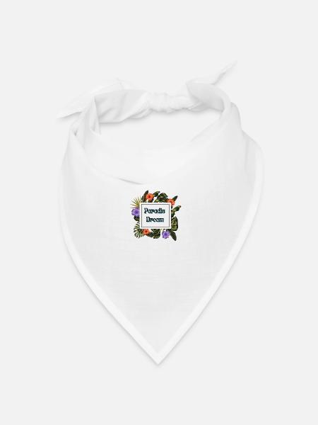 Paradiesischer Traum - Bandana Dreieckstuch - Weiß