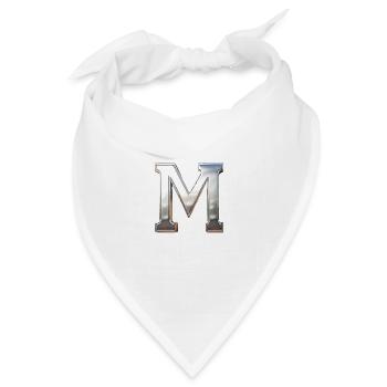 Chrome ,, M " Metallic - Bandana Dreieckstuch - Weiß - Vorne