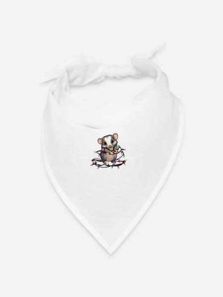 Opossum Weihnachten - Bandana Dreieckstuch - Weiß