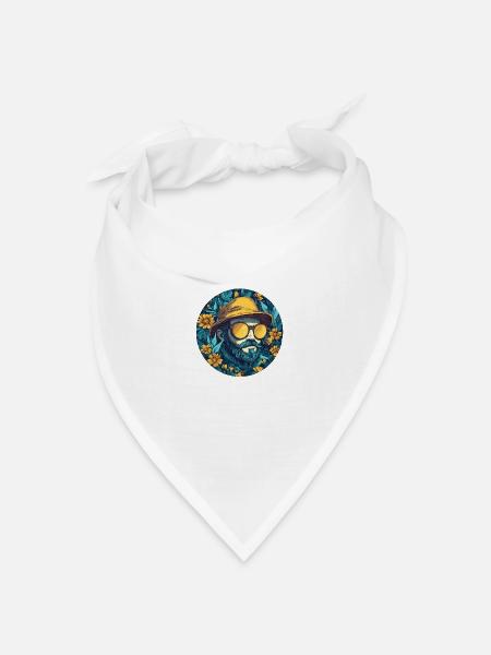 Botanischer Flair: Stilvoller Retro-Look! - Bandana Dreieckstuch - Weiß