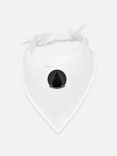 Düsterer Winterzauber: Der geheimnisvolle Baum - Bandana Dreieckstuch - Weiß