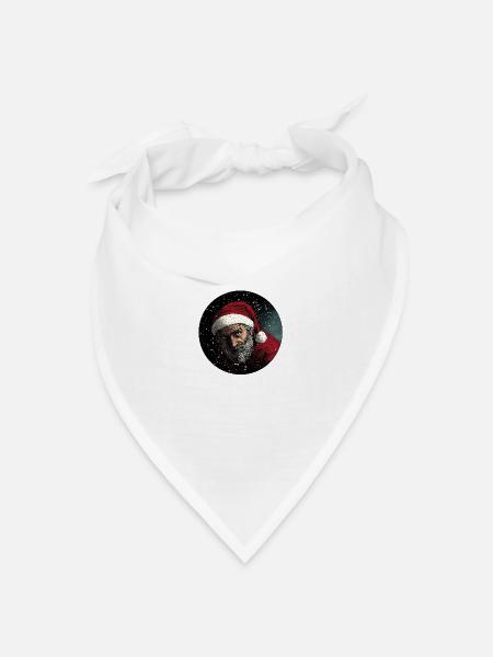 Dunkler Santa: Geheimnisvolle Weihnachten - Bandana Dreieckstuch - Weiß