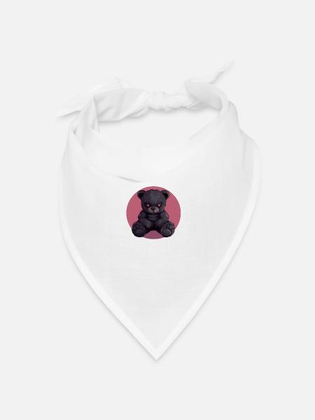 Furchtloser Teddybär: Dunkelheit mit Stil - Bandana Dreieckstuch - Weiß
