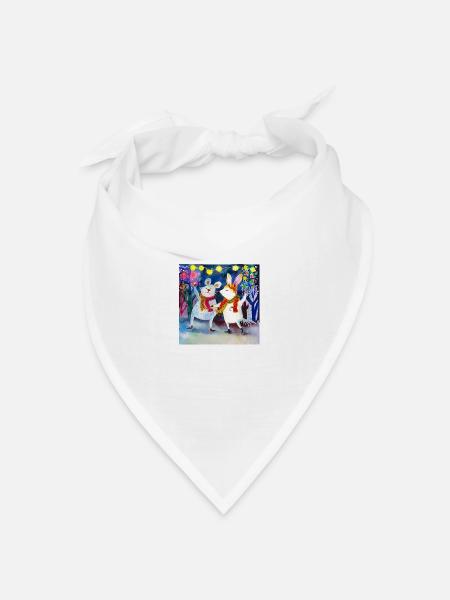 Tierischer Karneval - Bandana Dreieckstuch - Weiß
