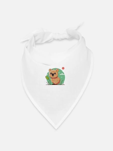 Design "Quokka Bliss" - Bandana Dreieckstuch - Weiß