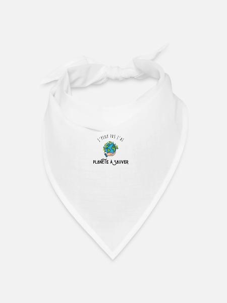 Ich kann nicht, ich habe einen Planeten zu retten - Bandana Dreieckstuch - Weiß