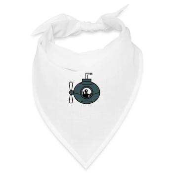 U-Boot Unterseeboot Tauchgang Tauchboot Kapitän - Bandana Dreieckstuch - Weiß - Vorne