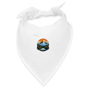 Bergsee im Abendlicht: Natur pur - Bandana Dreieckstuch - Weiß - Vorne