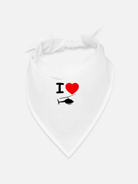 Hubschrauber - Bandana Dreieckstuch - Weiß