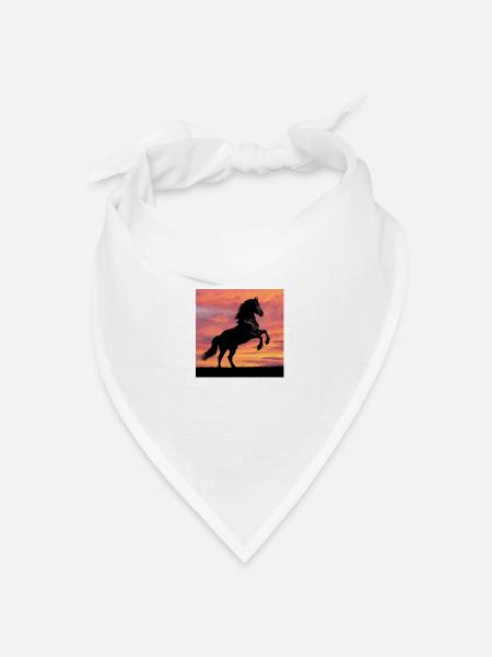 Friesenpferd SunStar - Bandana Dreieckstuch - Weiß