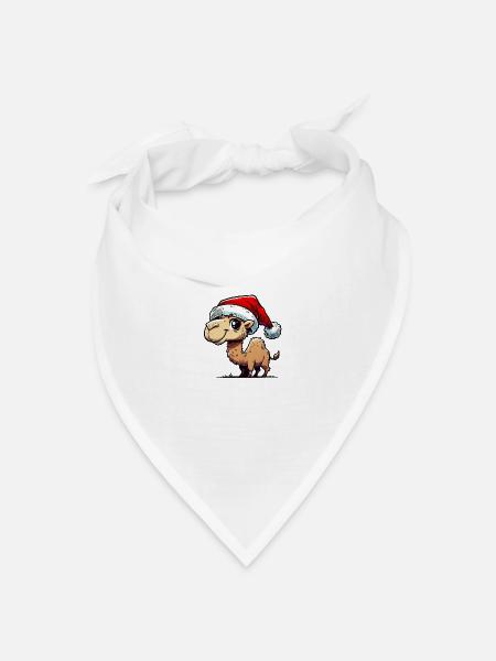 Kamel Christmas - Bandana Dreieckstuch - Weiß