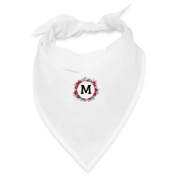 Buchstabe M Blumenkrone - Bandana Dreieckstuch - Weiß - Vorne