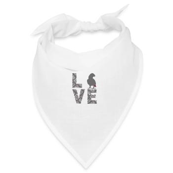 Afrikanischer Graupapagei - Bandana Dreieckstuch - Weiß - Vorne
