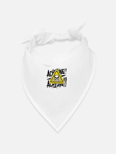 Achtung - Bandana Dreieckstuch - Weiß