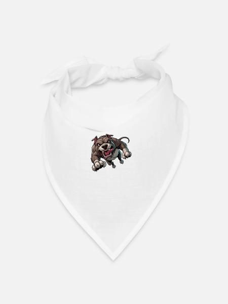 Pitbull-Angriffe - Bandana Dreieckstuch - Weiß