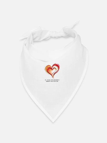 Herzen im Gleichklang. - Bandana Dreieckstuch - Weiß