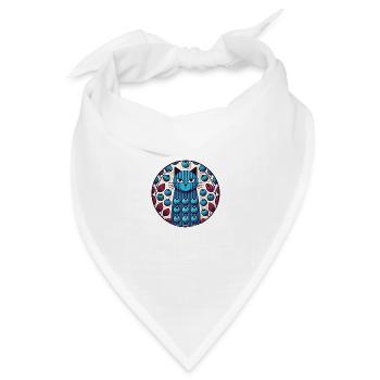 Blaubeer-Katze - Bandana Dreieckstuch - Weiß - Vorne