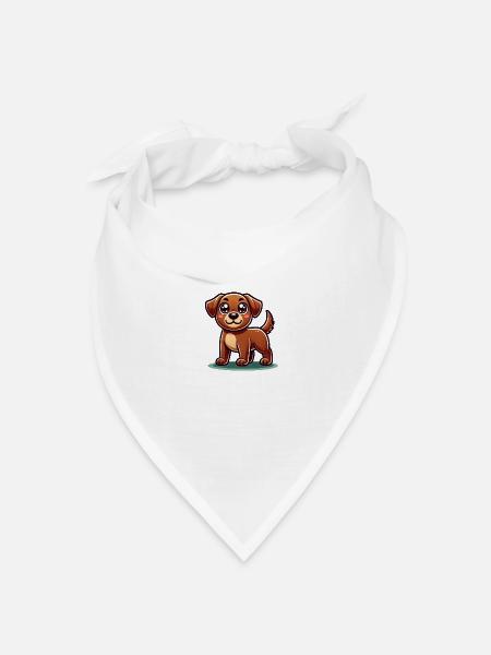 Hund Comic Kinder - Bandana Dreieckstuch - Weiß