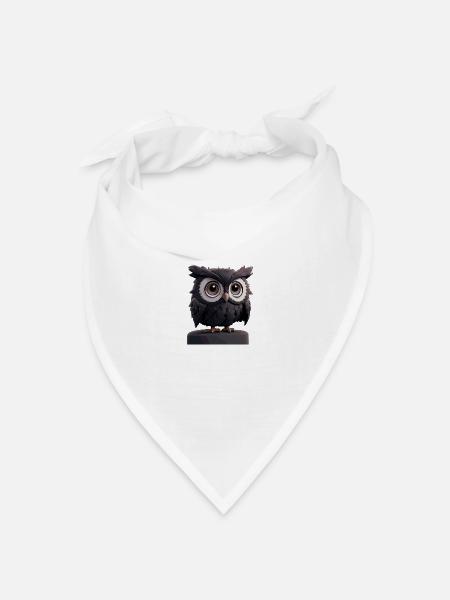 Eule Comic - Bandana Dreieckstuch - Weiß