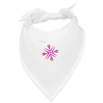 Abstrakte mit eine bunten Stern - Bandana Dreieckstuch - Weiß - Vorne