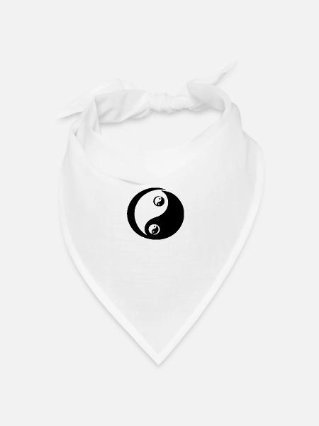 Yin Yang - Bandana Dreieckstuch - Weiß