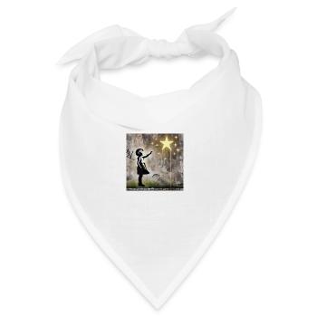 Kein Banksy - Greif nach den Sternen - Bandana Dreieckstuch - Weiß - Vorne