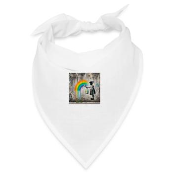 Kein Banksy - Farben gegen das Grau - Bandana Dreieckstuch - Weiß - Vorne