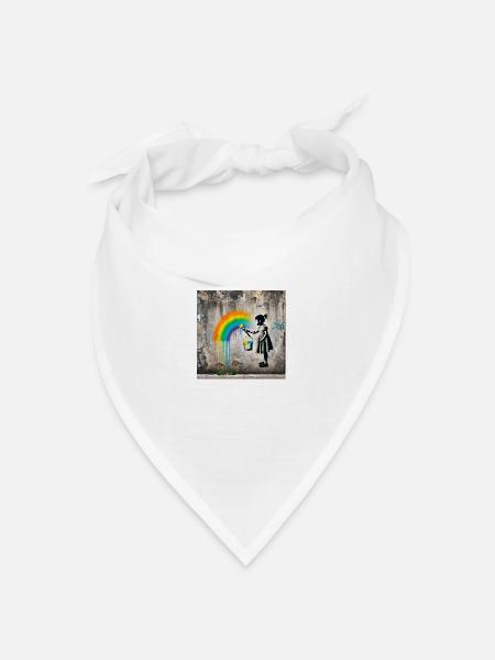 Kein Banksy - Farben gegen das Grau - Bandana Dreieckstuch - Weiß