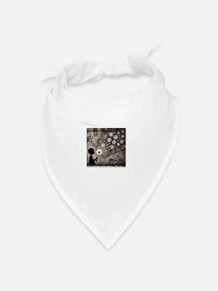 Kein Banksy - Wünsche in den Sternen - Bandana Dreieckstuch - Weiß