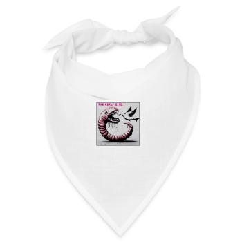 Wurm frisst Vogel - Bandana Dreieckstuch - Weiß - Vorne