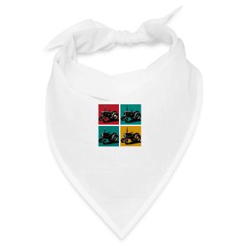 Retro-Oldtimer-Traktor - Bandana Dreieckstuch - Weiß - Vorne