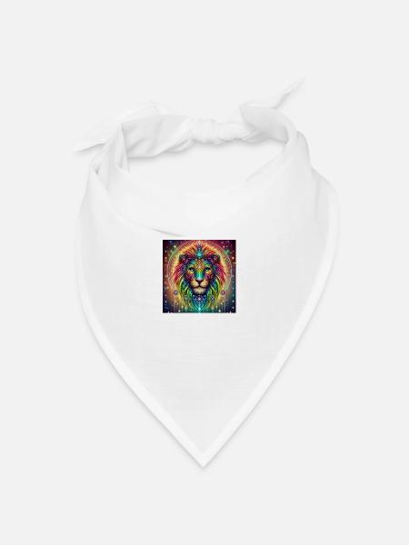 Krafttier LÖWE - Bandana Dreieckstuch - Weiß