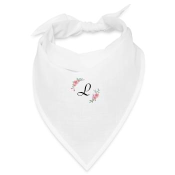 Rosa Blumenbuchstabe l - Bandana Dreieckstuch - Weiß - Vorne