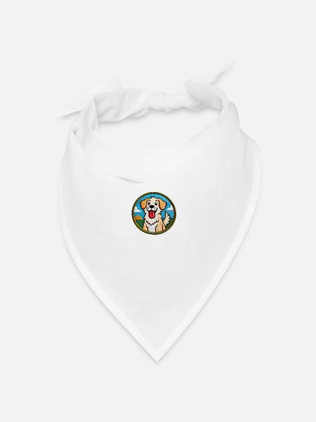 Niedlicher Hund - Bandana Dreieckstuch - Weiß