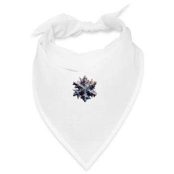Abstrakte Darstellung einer Schneeflocke - Bandana Dreieckstuch - Weiß - Vorne