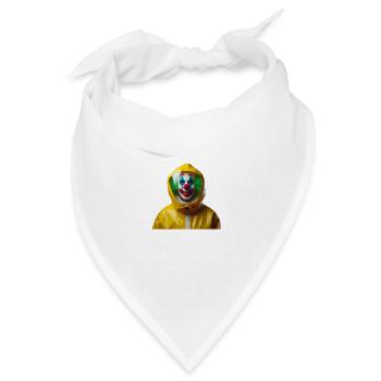 Verrückter Clown im Seuchenschutzanzug - Bandana Dreieckstuch - Weiß - Vorne