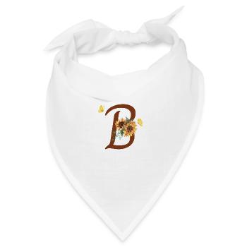 Buchstabe b Sonnenblume Schmetterling - Bandana Dreieckstuch - Weiß - Vorne