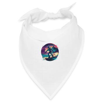 580er Jahre Snowboarden - Bandana Dreieckstuch - Weiß - Vorne