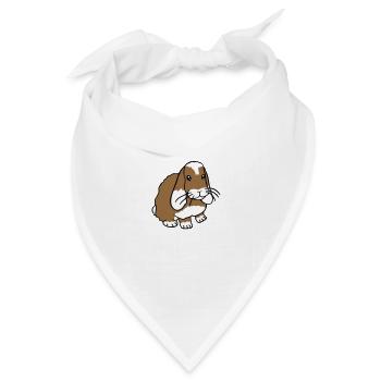 Hase Kaninchen Häschen Nagetier Kleintier niedlich - Bandana Dreieckstuch - Weiß - Vorne