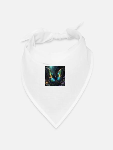 Schmetterling - Bandana Dreieckstuch - Weiß